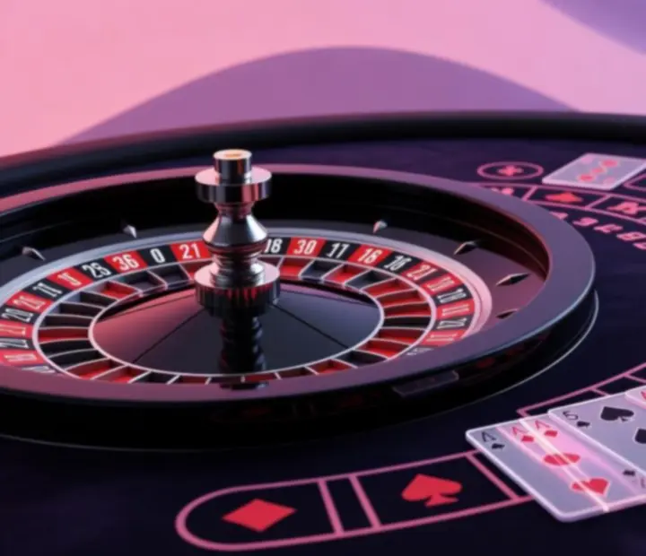 Rekreacyjne stoły ruletki i blackjacka na eleganckim evencie